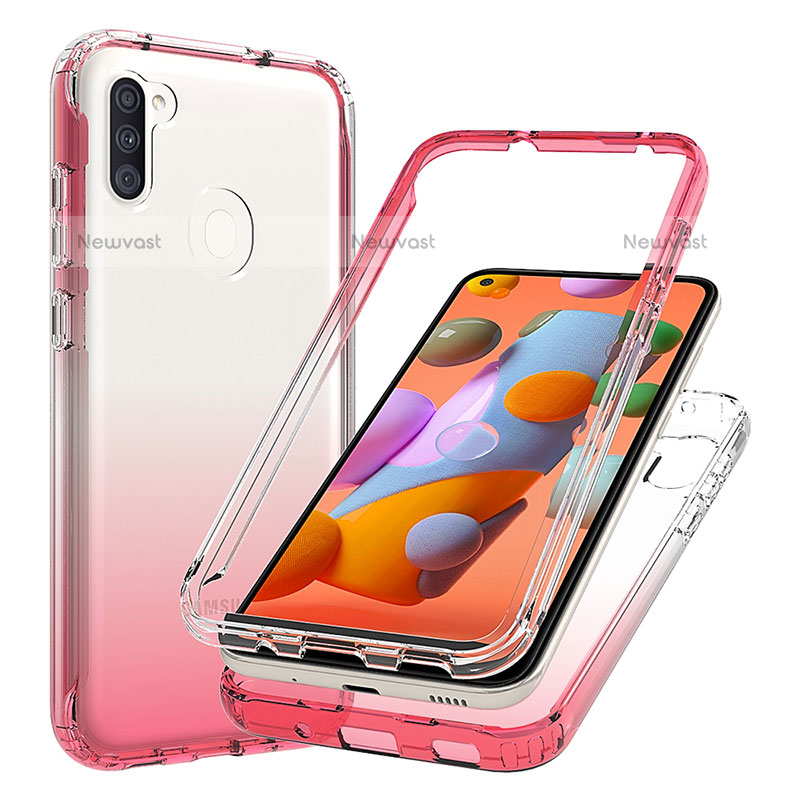 Ultra-thin Transparent Gel Gradient Soft Matte Finish Front and Back Case 360 Degrees Cover for Samsung Galaxy A11