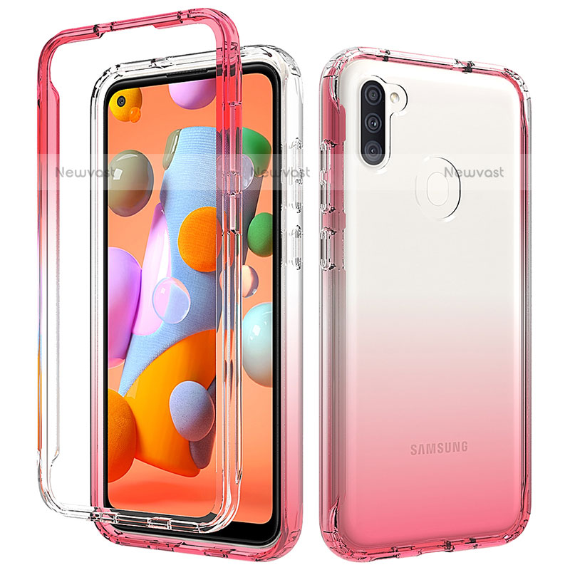 Ultra-thin Transparent Gel Gradient Soft Matte Finish Front and Back Case 360 Degrees Cover for Samsung Galaxy A11