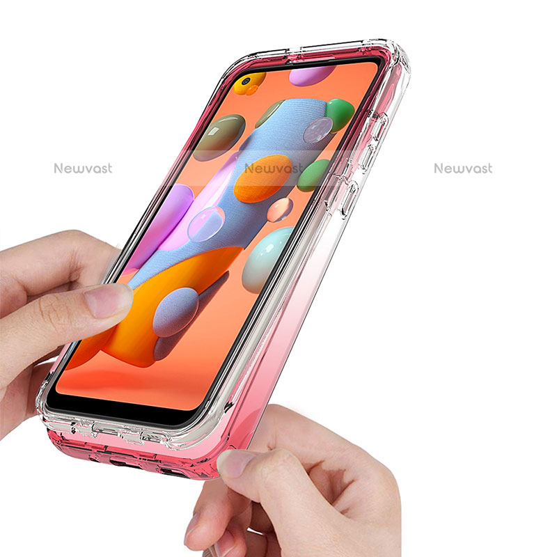 Ultra-thin Transparent Gel Gradient Soft Matte Finish Front and Back Case 360 Degrees Cover for Samsung Galaxy A11