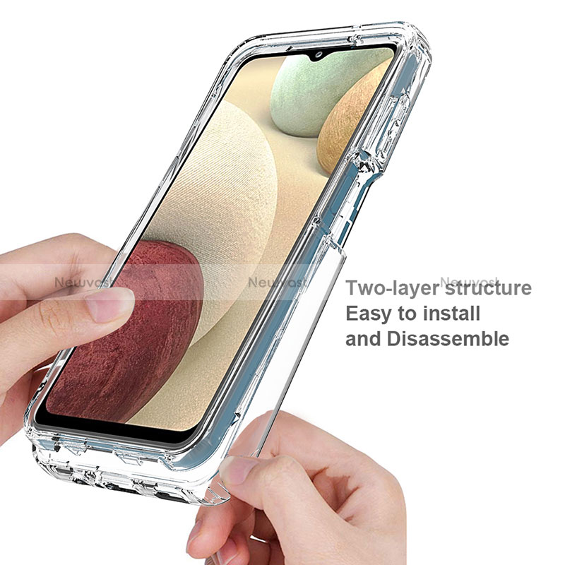 Ultra-thin Transparent Gel Gradient Soft Matte Finish Front and Back Case 360 Degrees Cover for Samsung Galaxy A12 Nacho