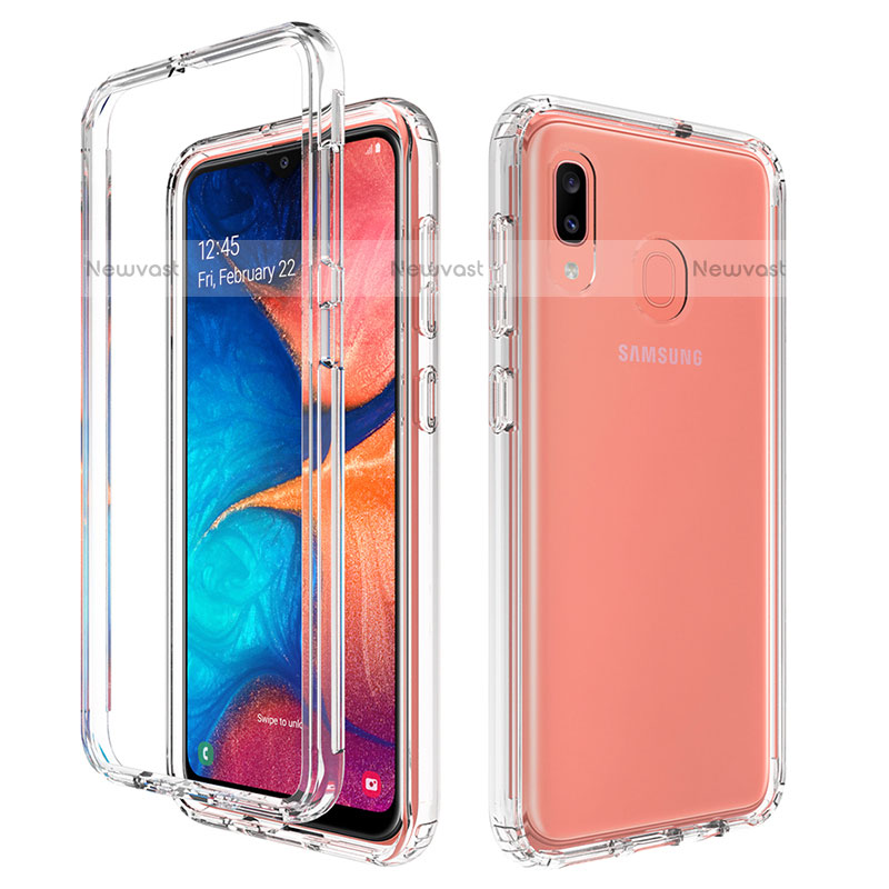 Ultra-thin Transparent Gel Gradient Soft Matte Finish Front and Back Case 360 Degrees Cover for Samsung Galaxy A20