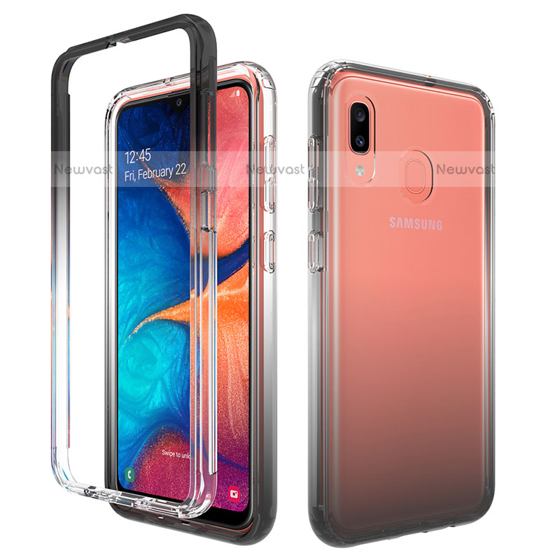 Ultra-thin Transparent Gel Gradient Soft Matte Finish Front and Back Case 360 Degrees Cover for Samsung Galaxy A20