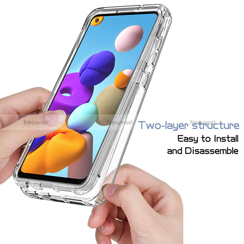 Ultra-thin Transparent Gel Gradient Soft Matte Finish Front and Back Case 360 Degrees Cover for Samsung Galaxy A21s