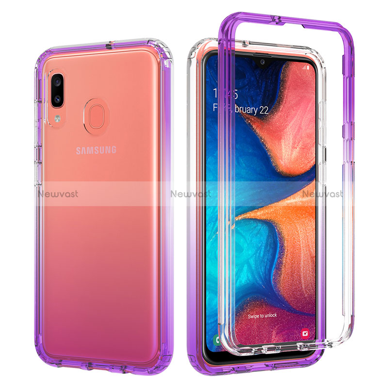 Ultra-thin Transparent Gel Gradient Soft Matte Finish Front and Back Case 360 Degrees Cover for Samsung Galaxy A30