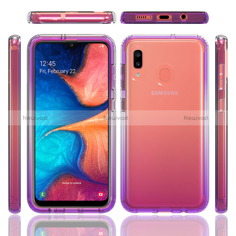 Ultra-thin Transparent Gel Gradient Soft Matte Finish Front and Back Case 360 Degrees Cover for Samsung Galaxy A30