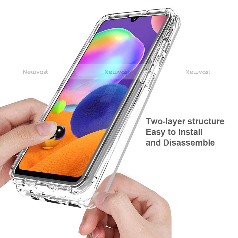 Ultra-thin Transparent Gel Gradient Soft Matte Finish Front and Back Case 360 Degrees Cover for Samsung Galaxy A31