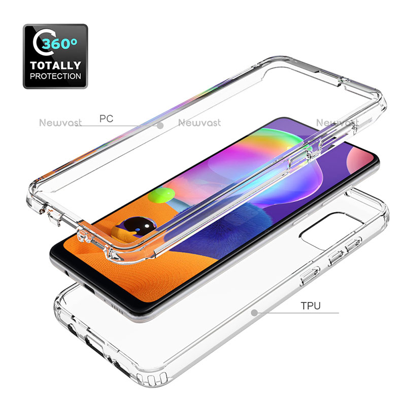 Ultra-thin Transparent Gel Gradient Soft Matte Finish Front and Back Case 360 Degrees Cover for Samsung Galaxy A31