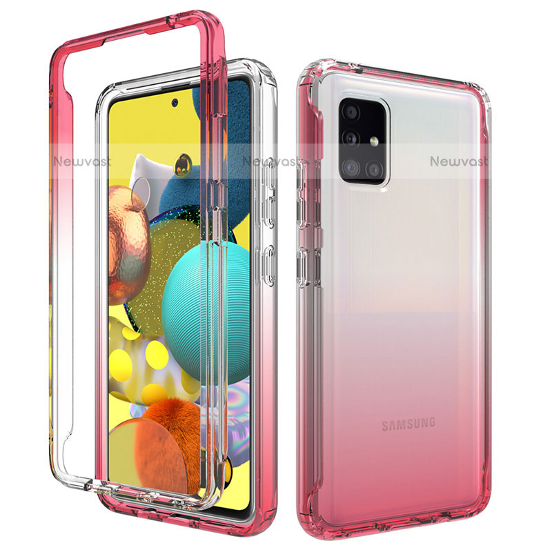 Ultra-thin Transparent Gel Gradient Soft Matte Finish Front and Back Case 360 Degrees Cover for Samsung Galaxy A51 4G