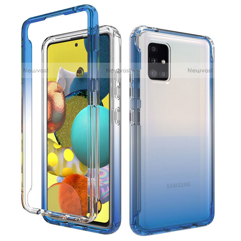 Ultra-thin Transparent Gel Gradient Soft Matte Finish Front and Back Case 360 Degrees Cover for Samsung Galaxy A51 4G