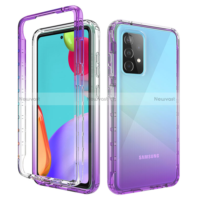 Ultra-thin Transparent Gel Gradient Soft Matte Finish Front and Back Case 360 Degrees Cover for Samsung Galaxy A52 5G