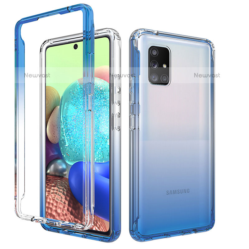 Ultra-thin Transparent Gel Gradient Soft Matte Finish Front and Back Case 360 Degrees Cover for Samsung Galaxy A71 4G A715
