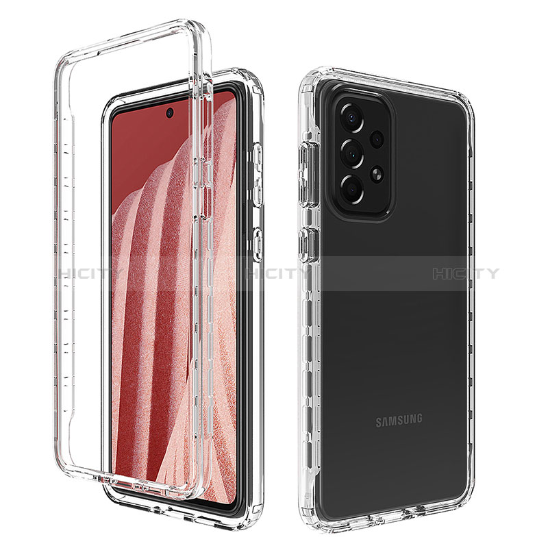 Ultra-thin Transparent Gel Gradient Soft Matte Finish Front and Back Case 360 Degrees Cover for Samsung Galaxy A73 5G Clear