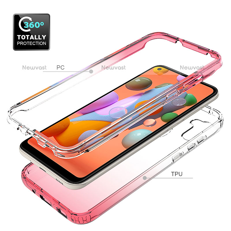 Ultra-thin Transparent Gel Gradient Soft Matte Finish Front and Back Case 360 Degrees Cover for Samsung Galaxy M11