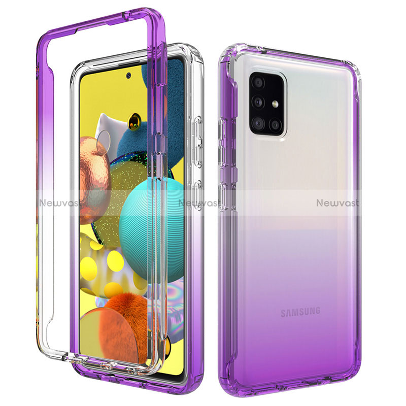 Ultra-thin Transparent Gel Gradient Soft Matte Finish Front and Back Case 360 Degrees Cover for Samsung Galaxy M40S