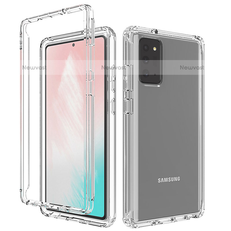 Ultra-thin Transparent Gel Gradient Soft Matte Finish Front and Back Case 360 Degrees Cover for Samsung Galaxy Note 20 5G Clear