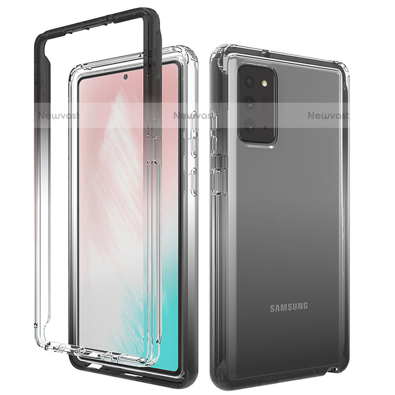 Ultra-thin Transparent Gel Gradient Soft Matte Finish Front and Back Case 360 Degrees Cover for Samsung Galaxy Note 20 5G Dark Gray