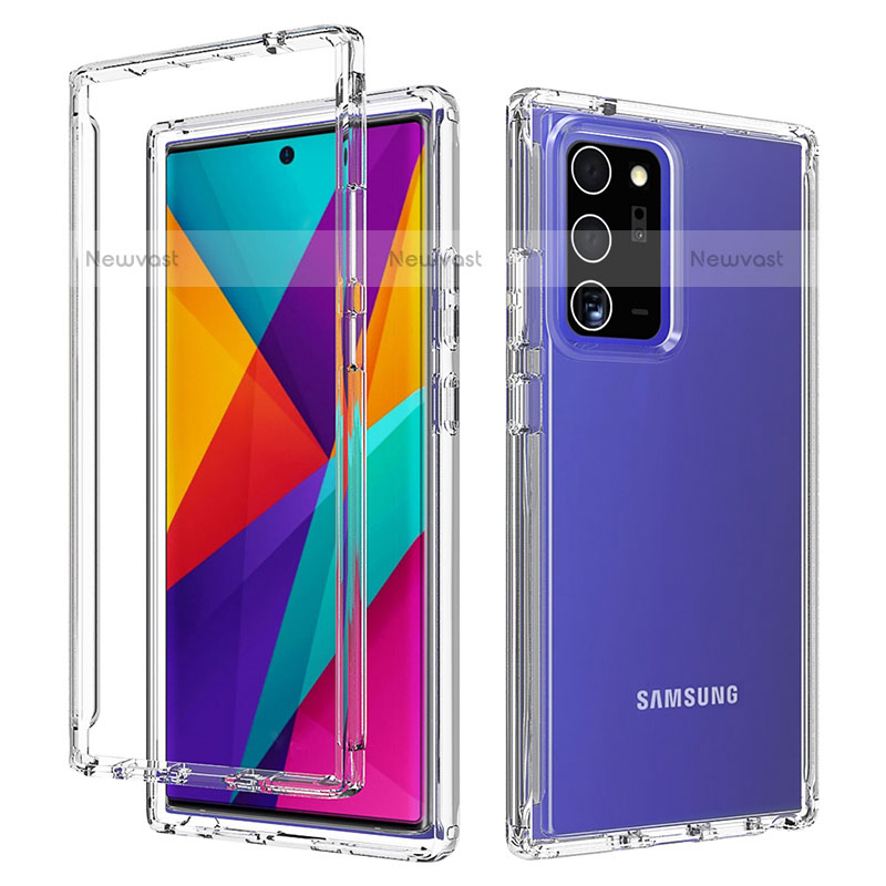 Ultra-thin Transparent Gel Gradient Soft Matte Finish Front and Back Case 360 Degrees Cover for Samsung Galaxy Note 20 Ultra 5G Clear
