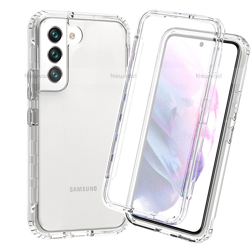 Ultra-thin Transparent Gel Gradient Soft Matte Finish Front and Back Case 360 Degrees Cover for Samsung Galaxy S22 5G Clear