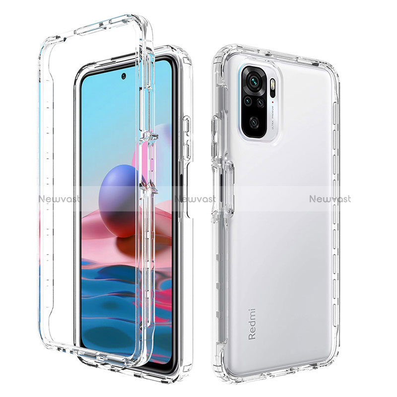 Ultra-thin Transparent Gel Gradient Soft Matte Finish Front and Back Case 360 Degrees Cover for Xiaomi Poco M5S Clear