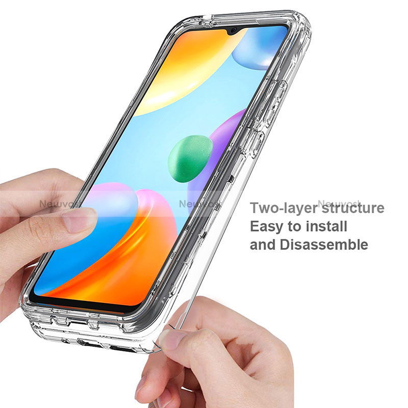 Ultra-thin Transparent Gel Gradient Soft Matte Finish Front and Back Case 360 Degrees Cover for Xiaomi Redmi 10C 4G