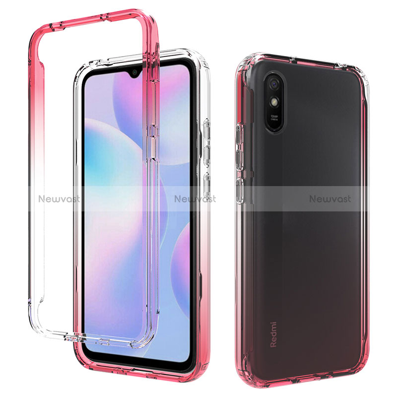 Ultra-thin Transparent Gel Gradient Soft Matte Finish Front and Back Case 360 Degrees Cover for Xiaomi Redmi 9A