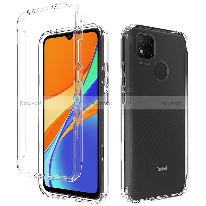 Ultra-thin Transparent Gel Gradient Soft Matte Finish Front and Back Case 360 Degrees Cover for Xiaomi Redmi 9C NFC