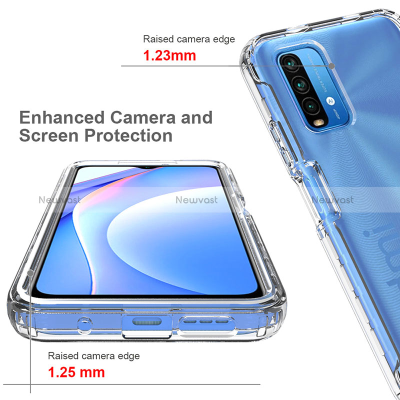 Ultra-thin Transparent Gel Gradient Soft Matte Finish Front and Back Case 360 Degrees Cover for Xiaomi Redmi 9T 4G