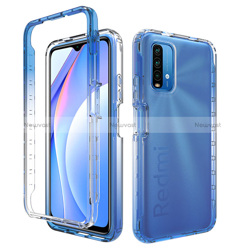 Ultra-thin Transparent Gel Gradient Soft Matte Finish Front and Back Case 360 Degrees Cover for Xiaomi Redmi 9T 4G