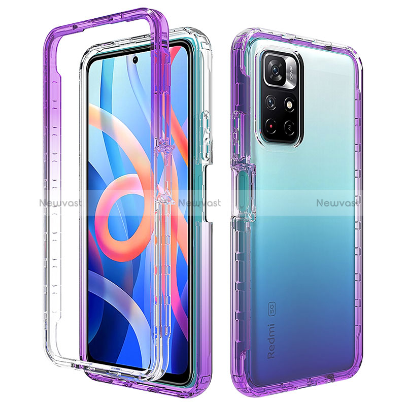 Ultra-thin Transparent Gel Gradient Soft Matte Finish Front and Back Case 360 Degrees Cover for Xiaomi Redmi Note 11S 5G