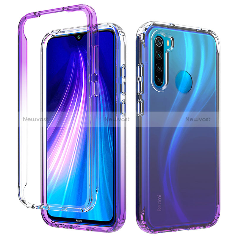 Ultra-thin Transparent Gel Gradient Soft Matte Finish Front and Back Case 360 Degrees Cover for Xiaomi Redmi Note 8 (2021)