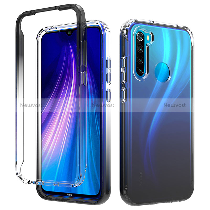 Ultra-thin Transparent Gel Gradient Soft Matte Finish Front and Back Case 360 Degrees Cover for Xiaomi Redmi Note 8 (2021)