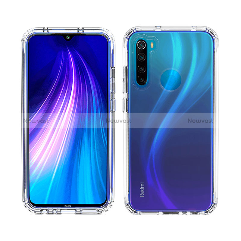 Ultra-thin Transparent Gel Gradient Soft Matte Finish Front and Back Case 360 Degrees Cover for Xiaomi Redmi Note 8 (2021)