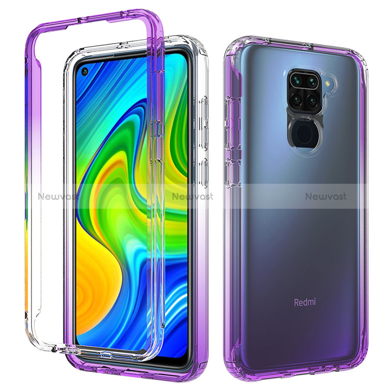 Ultra-thin Transparent Gel Gradient Soft Matte Finish Front and Back Case 360 Degrees Cover for Xiaomi Redmi Note 9
