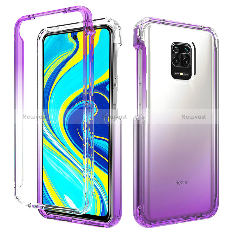 Ultra-thin Transparent Gel Gradient Soft Matte Finish Front and Back Case 360 Degrees Cover for Xiaomi Redmi Note 9 Pro