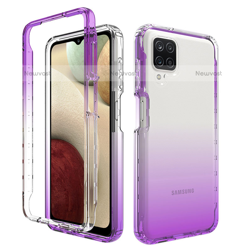 Ultra-thin Transparent Gel Gradient Soft Matte Finish Front and Back Case 360 Degrees Cover JX1 for Samsung Galaxy A12