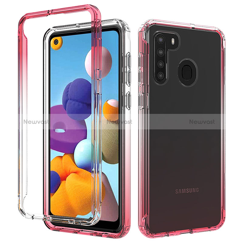 Ultra-thin Transparent Gel Gradient Soft Matte Finish Front and Back Case 360 Degrees Cover JX1 for Samsung Galaxy A21s