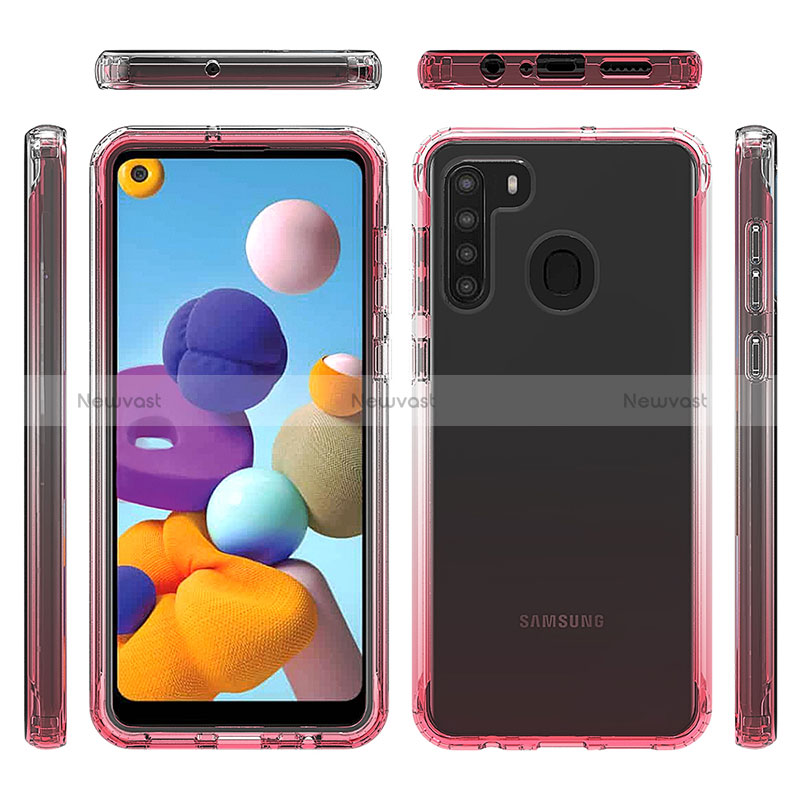 Ultra-thin Transparent Gel Gradient Soft Matte Finish Front and Back Case 360 Degrees Cover JX1 for Samsung Galaxy A21s