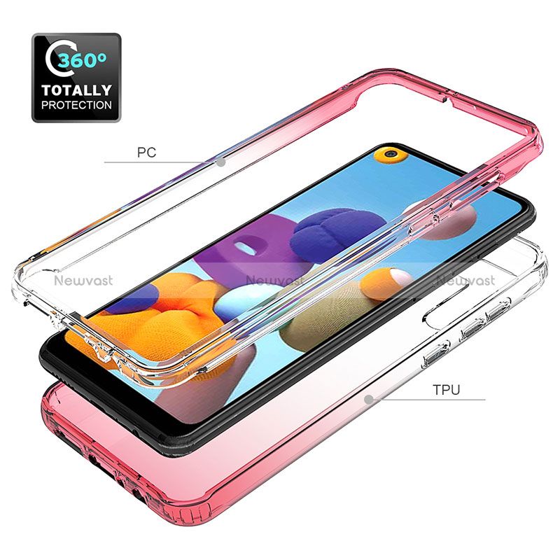 Ultra-thin Transparent Gel Gradient Soft Matte Finish Front and Back Case 360 Degrees Cover JX1 for Samsung Galaxy A21s