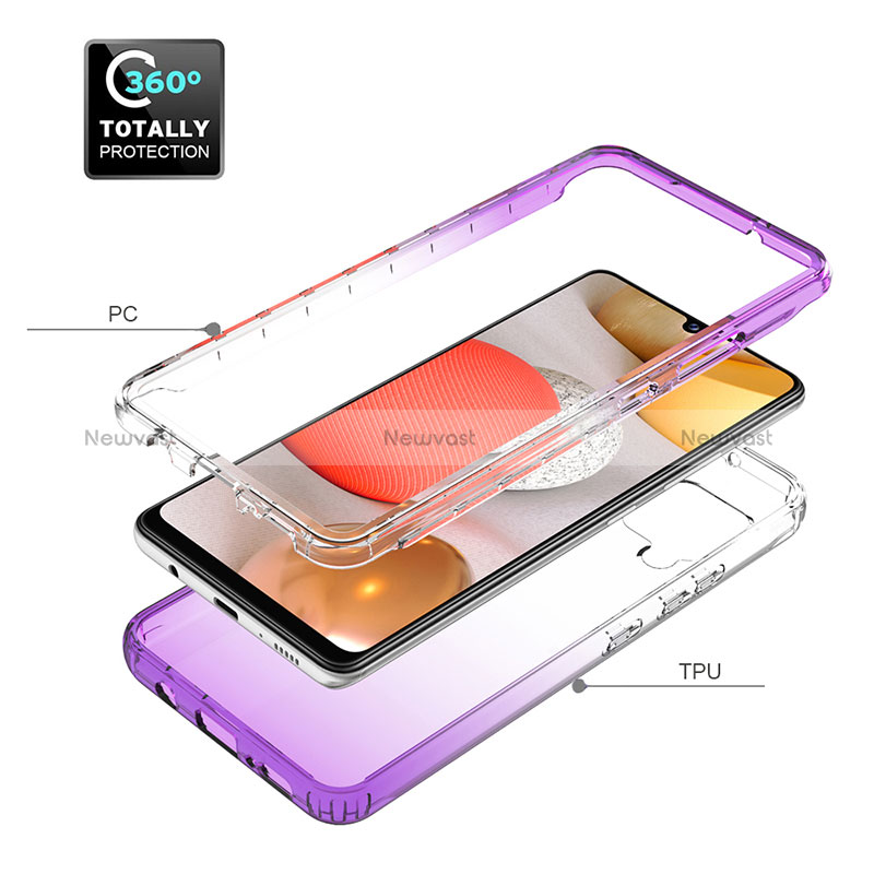 Ultra-thin Transparent Gel Gradient Soft Matte Finish Front and Back Case 360 Degrees Cover JX1 for Samsung Galaxy A42 5G