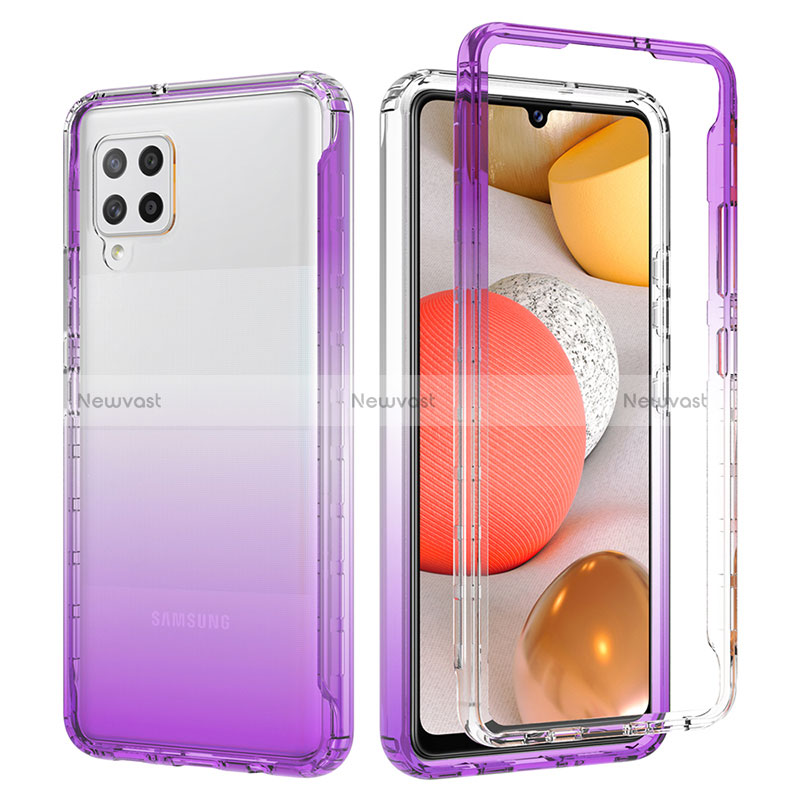 Ultra-thin Transparent Gel Gradient Soft Matte Finish Front and Back Case 360 Degrees Cover JX1 for Samsung Galaxy A42 5G