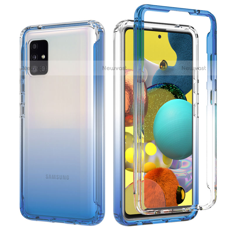 Ultra-thin Transparent Gel Gradient Soft Matte Finish Front and Back Case 360 Degrees Cover JX1 for Samsung Galaxy A51 4G