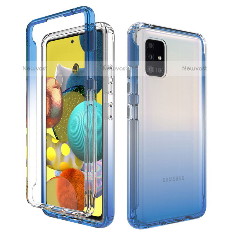 Ultra-thin Transparent Gel Gradient Soft Matte Finish Front and Back Case 360 Degrees Cover JX1 for Samsung Galaxy A51 4G