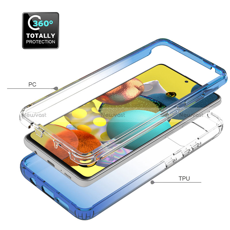 Ultra-thin Transparent Gel Gradient Soft Matte Finish Front and Back Case 360 Degrees Cover JX1 for Samsung Galaxy A51 5G