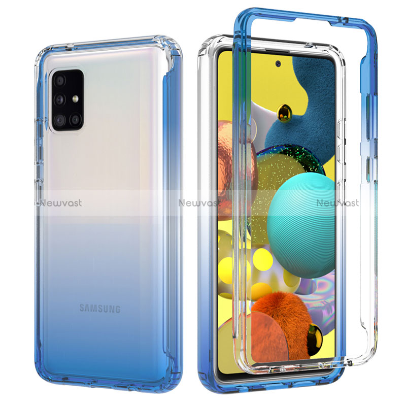 Ultra-thin Transparent Gel Gradient Soft Matte Finish Front and Back Case 360 Degrees Cover JX1 for Samsung Galaxy A51 5G