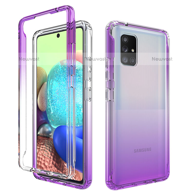 Ultra-thin Transparent Gel Gradient Soft Matte Finish Front and Back Case 360 Degrees Cover JX1 for Samsung Galaxy A71 4G A715