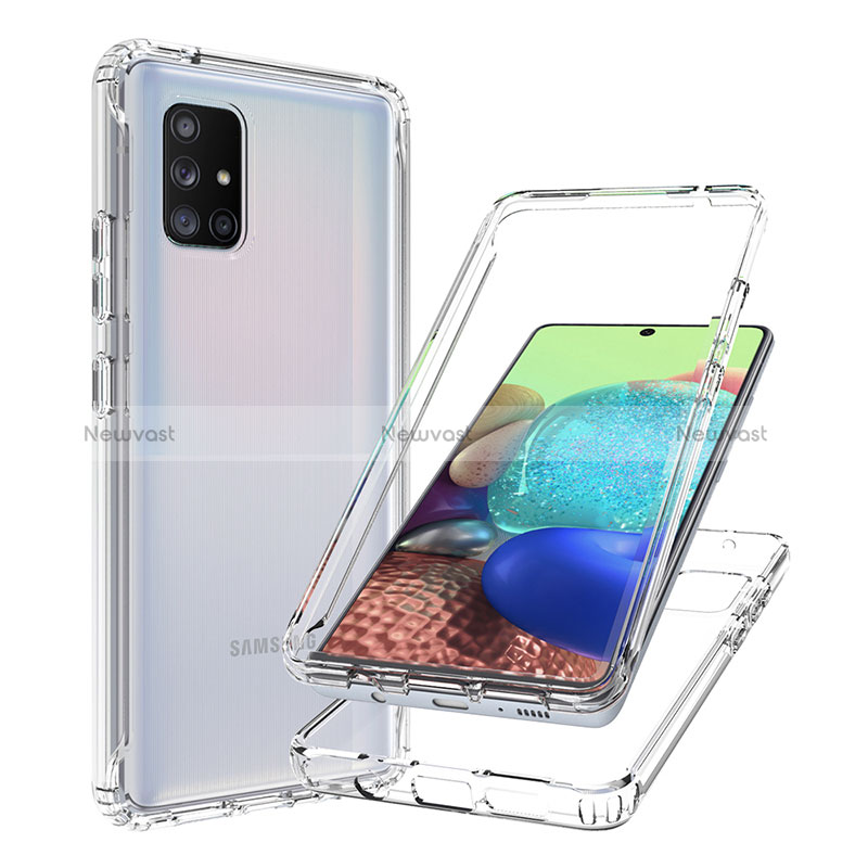 Ultra-thin Transparent Gel Gradient Soft Matte Finish Front and Back Case 360 Degrees Cover JX1 for Samsung Galaxy A71 5G Clear