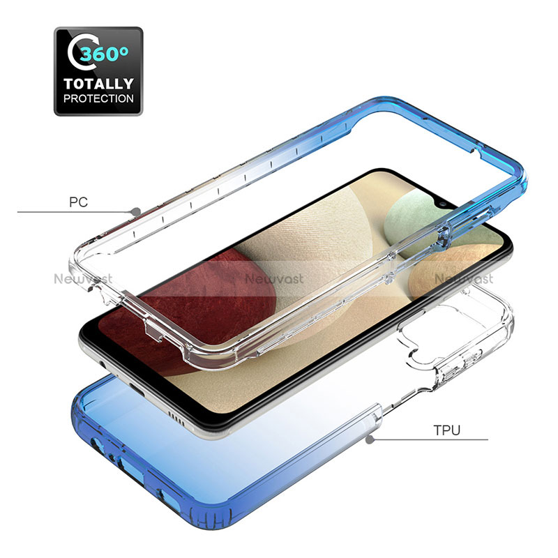 Ultra-thin Transparent Gel Gradient Soft Matte Finish Front and Back Case 360 Degrees Cover JX1 for Samsung Galaxy M12