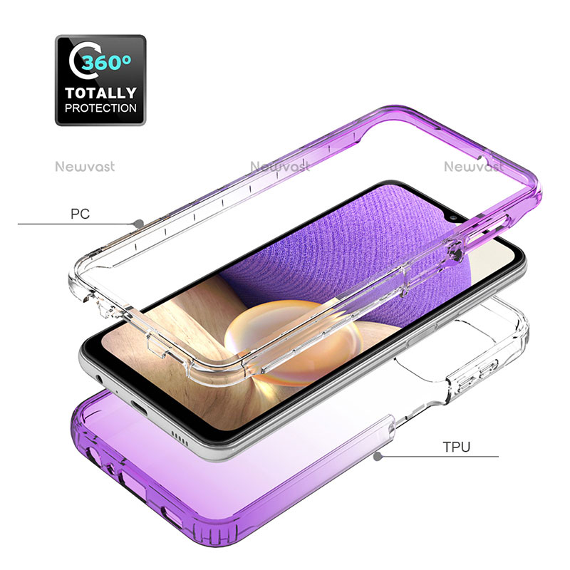 Ultra-thin Transparent Gel Gradient Soft Matte Finish Front and Back Case 360 Degrees Cover JX1 for Samsung Galaxy M32 5G