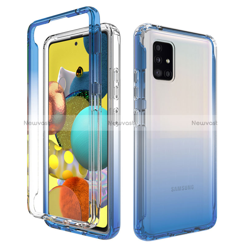 Ultra-thin Transparent Gel Gradient Soft Matte Finish Front and Back Case 360 Degrees Cover JX1 for Samsung Galaxy M40S