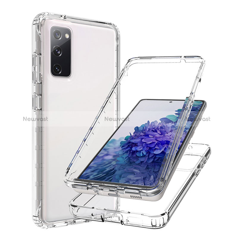 Ultra-thin Transparent Gel Gradient Soft Matte Finish Front and Back Case 360 Degrees Cover JX1 for Samsung Galaxy S20 FE 5G Clear